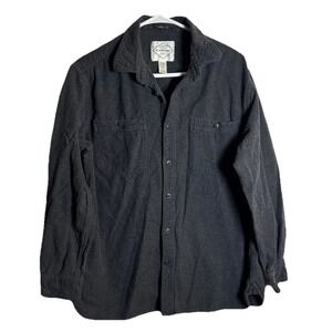 St. John's‎ Bay Men's L Classic Fit Flannel Shirt Charcoal Gray 100% Cotton